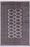 Grey Bokhara Hand-Knotted Wool Rug - 4' 1" X 6' 2"
