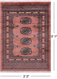 Rust Bokhara Handmade Wool Rug - 2' 2" X 3' 1"