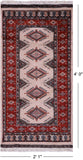 Ivory Bokhara Hand-Knotted Wool Rug - 2' 1" X 4' 0"