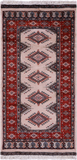 Ivory Bokhara Hand-Knotted Wool Rug - 2' 1" X 4' 0"