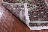 Light Green Signed Bokhara Hand-Knotted Wool Rug - 2' 1" X 3' 2"