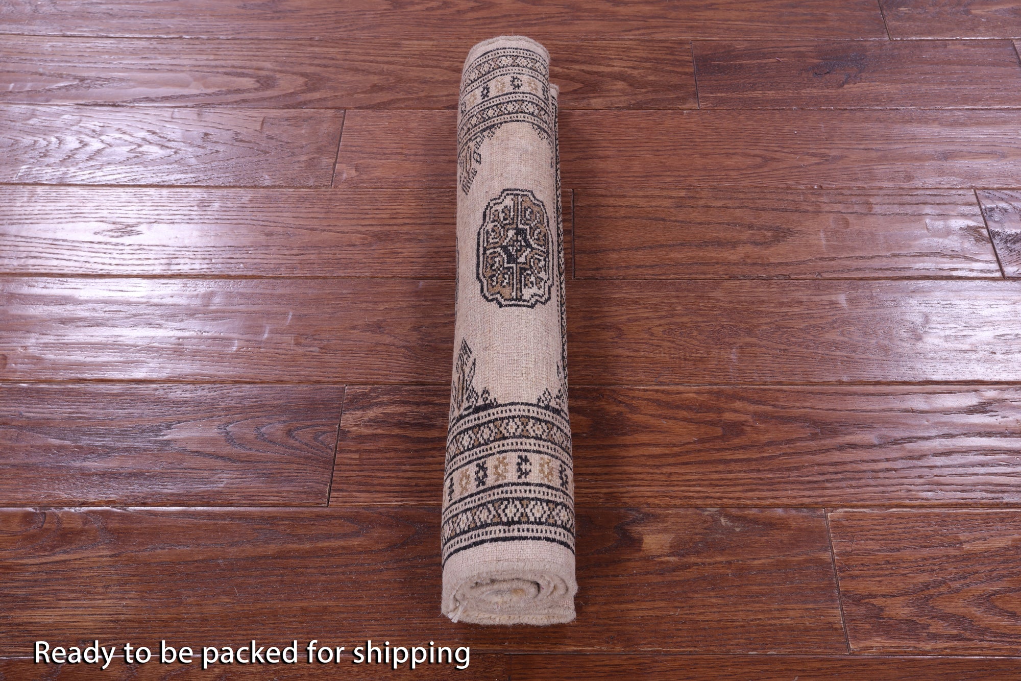 Ivory Signed Bokhara Hand-Knotted Wool Rug - 2' 0" X 2' 10"