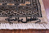 Ivory Signed Bokhara Hand-Knotted Wool Rug - 2' 0" X 2' 10"