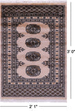 Ivory Bokhara Hand-Knotted Wool Rug - 2' 1" X 3' 0"