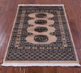 Ivory Bokhara Hand-Knotted Wool Rug - 2' 1" X 3' 0"