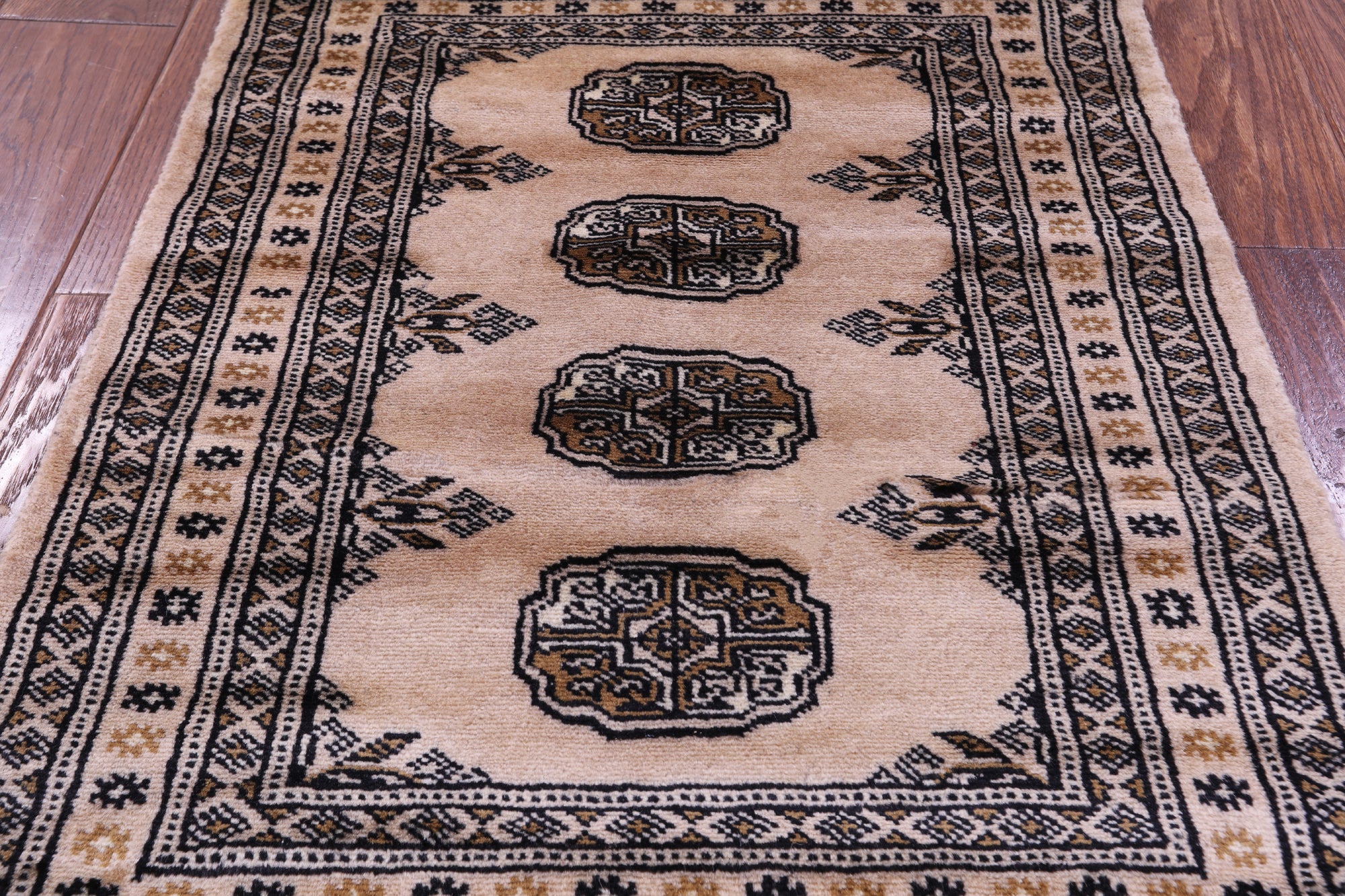 Ivory Bokhara Hand-Knotted Wool Rug - 2' 1" X 3' 0"