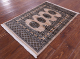 Ivory Bokhara Hand-Knotted Wool Rug - 2' 1" X 3' 0"