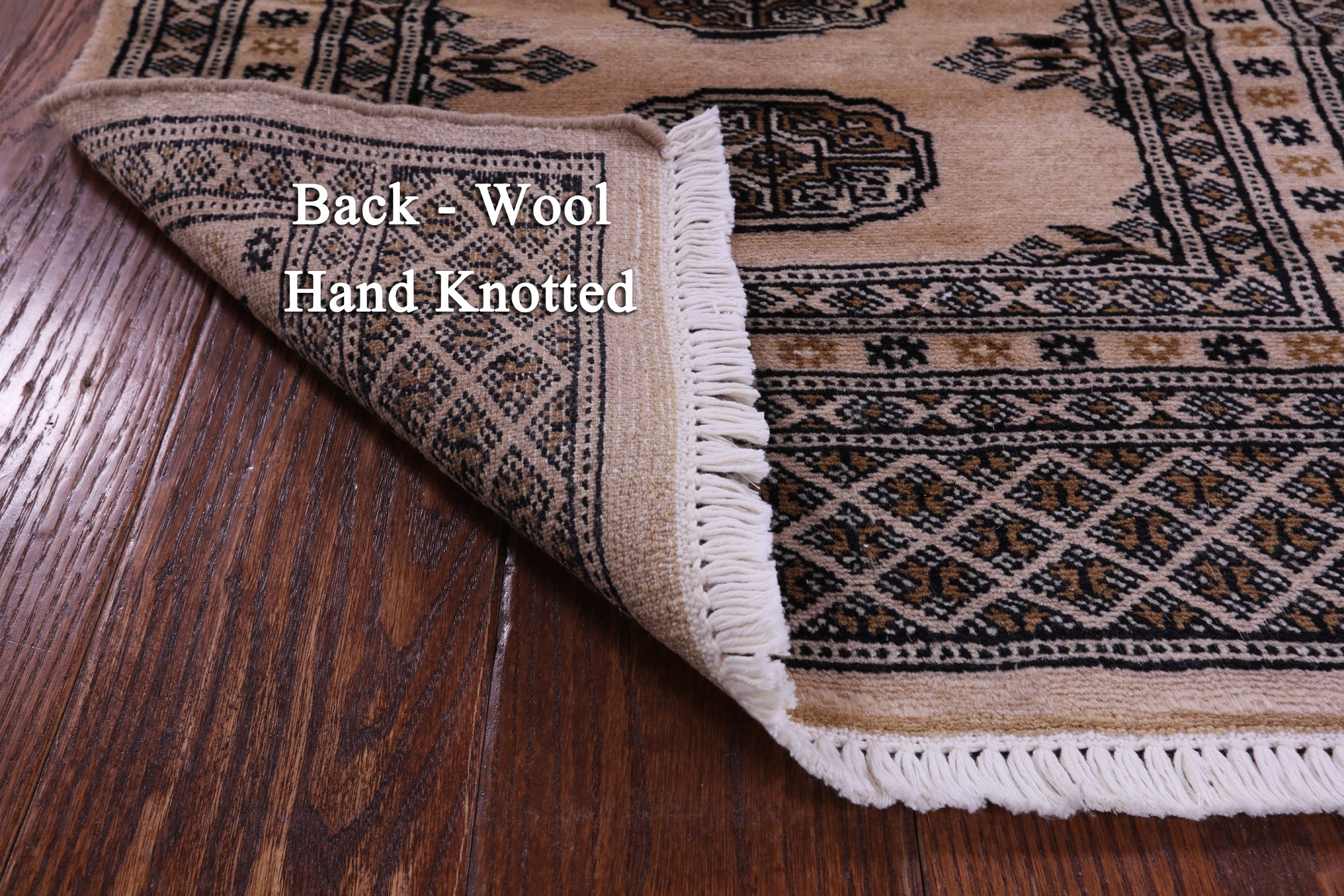 Ivory Bokhara Hand-Knotted Wool Rug - 2' 1" X 3' 0"