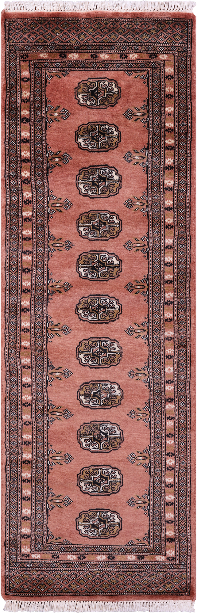 Rust Bokhara Handmade Wool Runner Rug - 2' 0" X 5' 10"