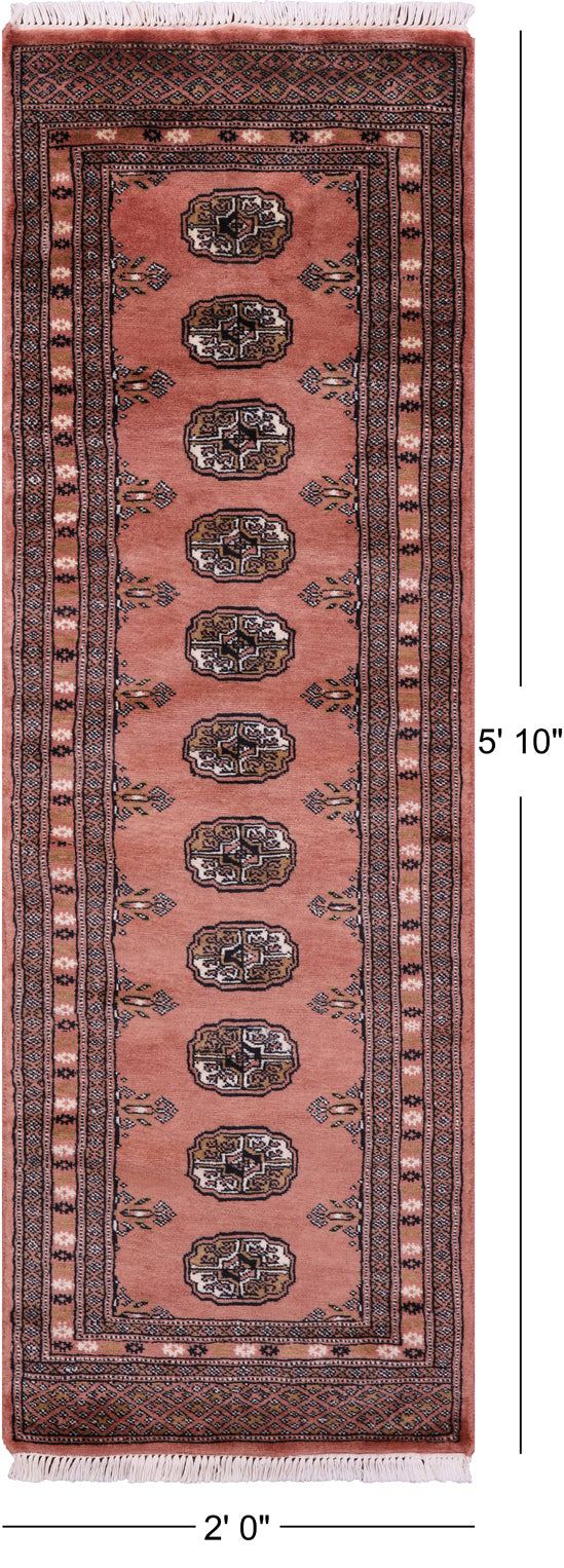 Rust Bokhara Handmade Wool Runner Rug - 2' 0" X 5' 10"