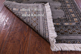 Grey Bokhara Handmade Wool Runner Rug - 2' 1" X 5' 10"
