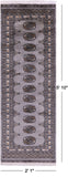 Grey Bokhara Handmade Wool Runner Rug - 2' 1" X 5' 10"
