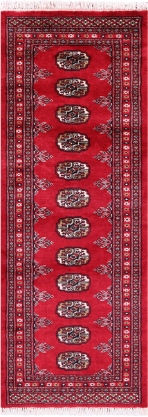 Red Bokhara Handmade Wool Runner Rug - 2' 1" X 5' 10"