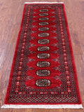 Red Bokhara Handmade Wool Runner Rug - 2' 1" X 5' 10"