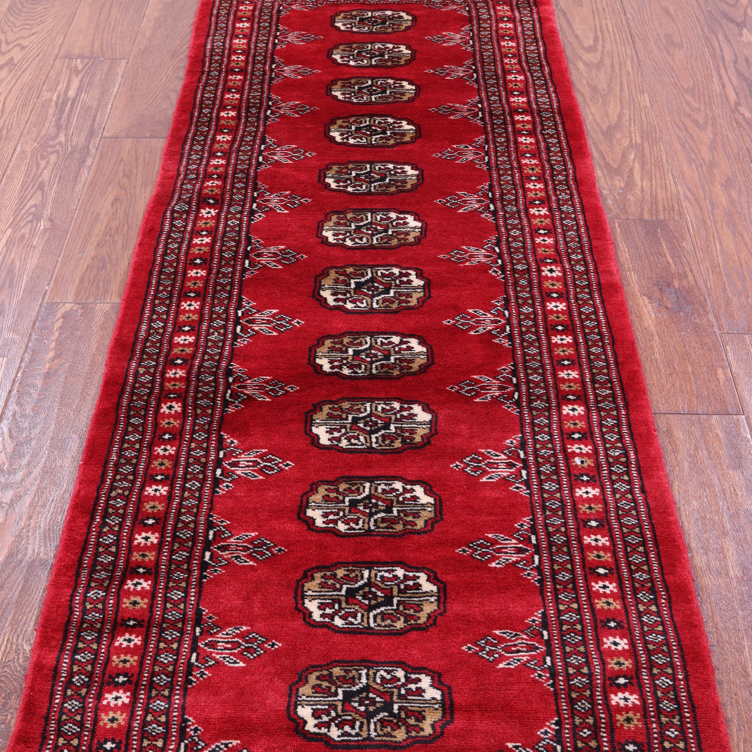 Red Bokhara Handmade Wool Runner Rug - 2' 1" X 5' 10"