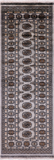 Grey Bokhara Handmade Wool Runner Rug - 2' 7" X 7' 7"
