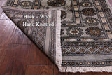 Grey Bokhara Handmade Wool Runner Rug - 2' 7" X 7' 7"