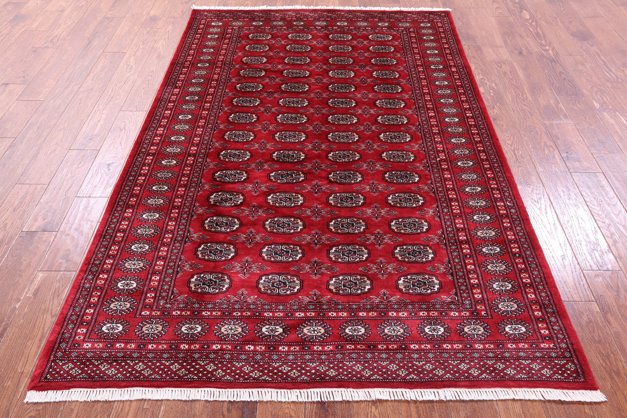 Red Bokhara Hand-Knotted Wool Rug - 5' 1" X 7' 9"