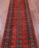 Rust Bokhara Handmade Wool Runner Rug - 2' 6" X 10' 1"