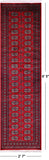 Red Bokhara Handmade Wool Runner Rug - 2' 7" X 9' 5"