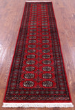 Red Bokhara Handmade Wool Runner Rug - 2' 7" X 9' 5"