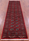 Red Bokhara Handmade Wool Runner Rug - 2' 6" X 9' 0"