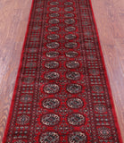 Red Bokhara Handmade Wool Runner Rug - 2' 6" X 9' 0"