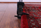 Red Bokhara Handmade Wool Runner Rug - 2' 6" X 9' 0"