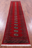 Red Bokhara Handmade Wool Runner Rug - 2' 7" X 12' 3"