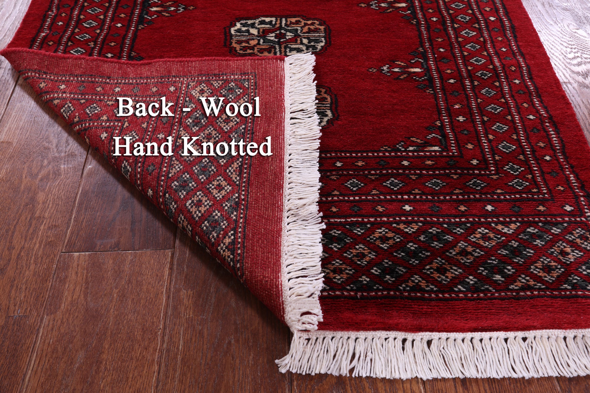 Red Bokhara Handmade Wool Runner Rug - 2' 7" X 12' 3"