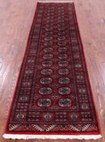 Red Bokhara Handmade Wool Runner Rug - 2' 6" X 9' 3"