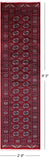 Red Bokhara Handmade Wool Runner Rug - 2' 6" X 9' 3"