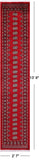 Red Bokhara Handmade Wool Runner Rug - 2' 7" X 13' 9"
