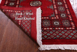 Red Bokhara Handmade Wool Runner Rug - 2' 7" X 13' 9"