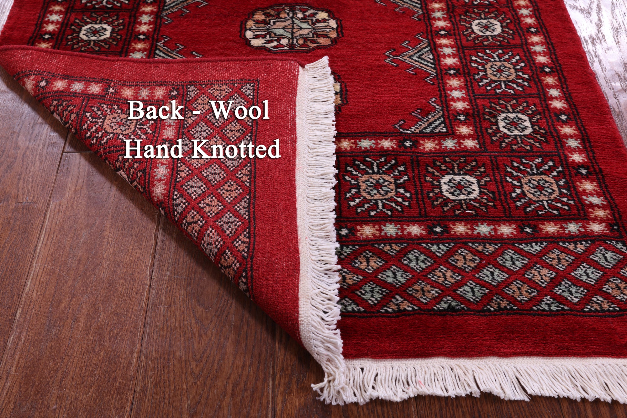 Red Bokhara Handmade Wool Runner Rug - 2' 7" X 13' 9"