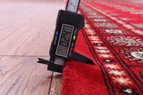 Red Bokhara Handmade Wool Runner Rug - 2' 7" X 13' 9"
