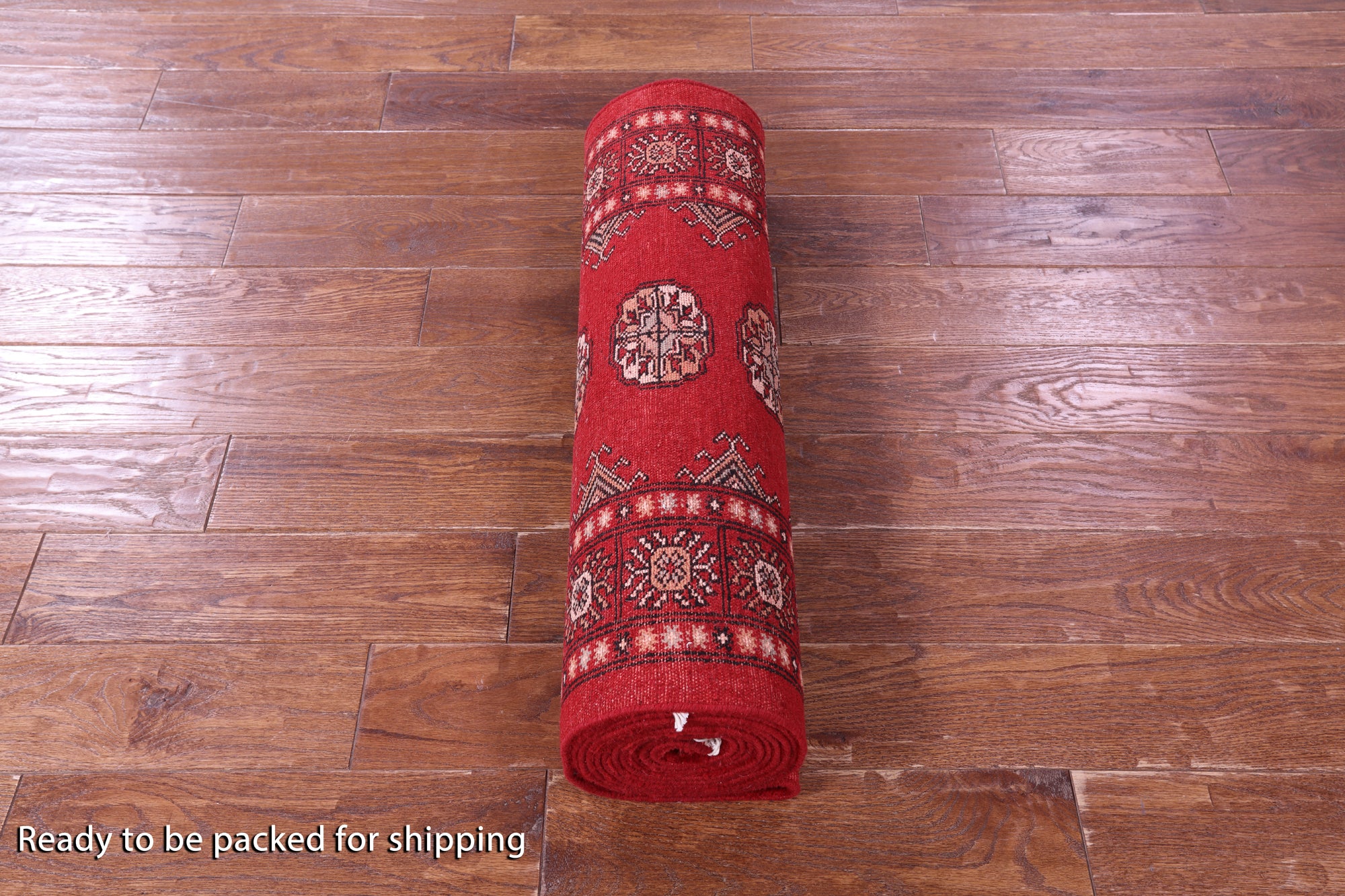 Red Bokhara Handmade Wool Runner Rug - 2' 7" X 13' 9"