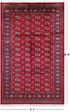 Red Bokhara Hand-Knotted Wool Rug - 5' 1" X 8' 0"