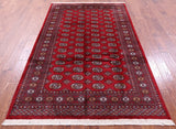 Red Bokhara Hand-Knotted Wool Rug - 5' 1" X 8' 0"