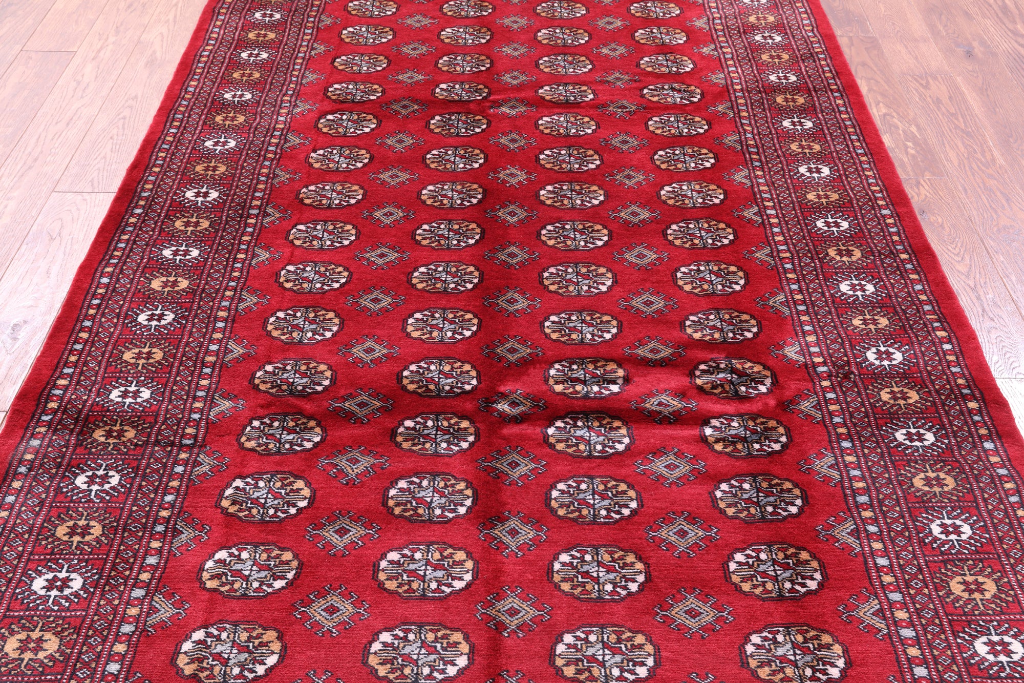 Red Bokhara Hand-Knotted Wool Rug - 5' 1" X 8' 0"