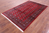 Red Bokhara Hand-Knotted Wool Rug - 5' 1" X 8' 0"