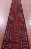 Red Bokhara Handmade Wool Runner Rug - 2' 7" X 20' 0"