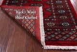 Red Bokhara Handmade Wool Runner Rug - 2' 7" X 20' 0"