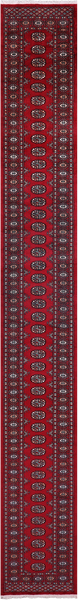 Red Bokhara Handmade Wool Runner Rug - 2' 7" X 20' 0"