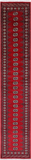 Red Bokhara Handmade Wool Runner Rug - 2' 6" X 13' 9"