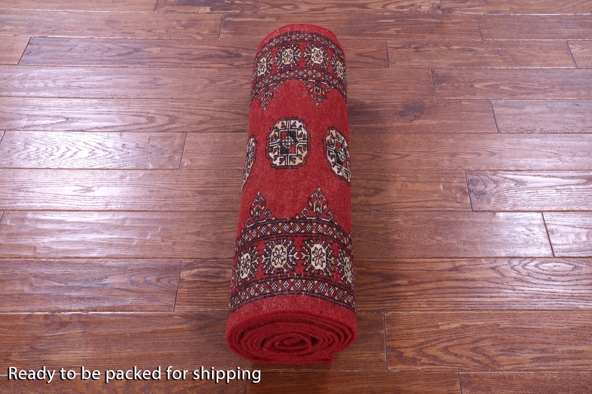 Red Bokhara Handmade Wool Runner Rug - 2' 6" X 13' 9"