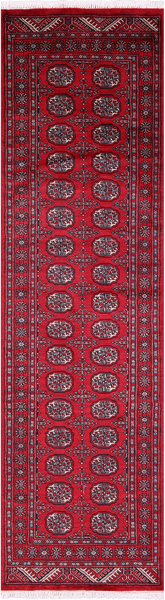 Red Bokhara Handmade Wool Runner Rug - 2' 7" X 9' 0"