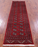 Red Bokhara Handmade Wool Runner Rug - 2' 7" X 9' 0"