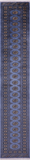 Blue Bokhara Handmade Wool Runner Rug - 2' 8" X 13' 6"