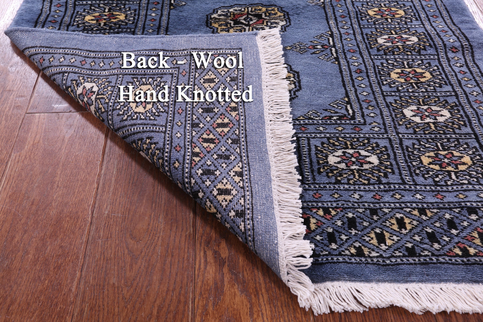 Blue Bokhara Handmade Wool Runner Rug - 2' 8" X 13' 6"